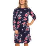 Damella Navy Flower Nightdress LS