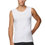 BOSS Cotton Stretch Regular Fit Sleeveless Shirt