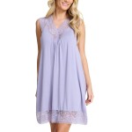 Damella Viscose Plain Sleeveless Nightdress