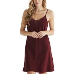 Damella Woven Silk Plain Lace Nightdress 