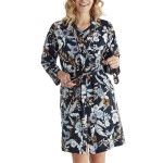 Damella Navy And Ivory Flower Robe