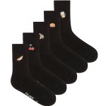 5-stuks verpakking Frank Dandy Embroidered Bamboo Socks