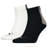 2-Pakuj Puma Men Logo Block Quarter Socks