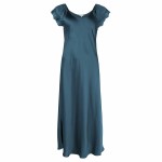 Lady Avenue Pure Silk Shortsleeve Long Nightdress 