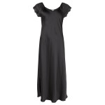 Lady Avenue Pure Silk Shortsleeve Long Nightdress 