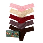 5-Pakning Hanky Panky Signature Lace Low Rise Thong