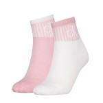 2-Pakning Calvin Klein Glossy Rib Quarter Socks