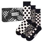 3-Pakning Happy Socks Black and White Socks Gift Box