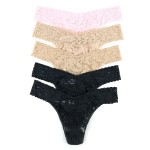 5-Pakning Hanky Panky Signature Lace Original Rise Thongs