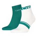 2-Paquet Calvin Klein Cotton Logo Stripe Ankle Socks