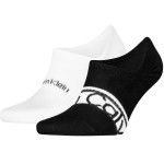 2-Pacote Calvin Klein Cotton Logo Stripe Footie Socks