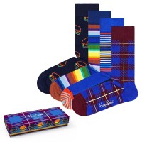 4-Pakk Happy Socks Navy Gift Box 650