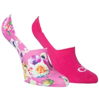 2-Pacote Calvin Klein Abby Floral Print Sneaker Socks
