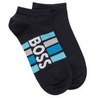 2-Pacote BOSS Stripe Cotton Ankle Socks