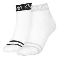 2-Paquet Calvin Klein Logo Welt Quarter Socks 