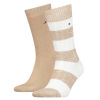 2-Pakning Tommy Hilfiger Men Slub Mouline Rugby Bootsock 