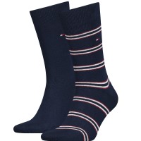 2-Pakkaus Tommy Hilfiger Men Tommy Stripe OC Sock