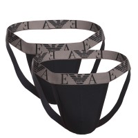 2-Pacchetto Armani Cotton Knit Jockstrap