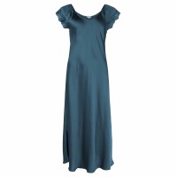 Lady Avenue Pure Silk Shortsleeve Long Nightdress 