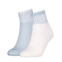 2-Pak Calvin Klein Glossy Rib Quarter Socks