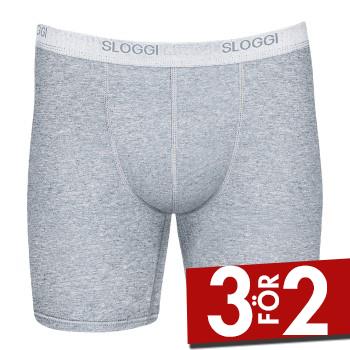 Sloggi Kalsonger For Men Basic Long Gr&aring; bomull Small Herr