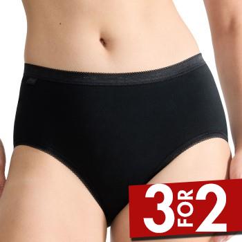 Sloggi Trusser Kvinder Basic Midi Sort bomuld 50 Dame