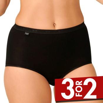 Sloggi Trusser 3P Basic Maxi Sort bomuld 56 Dame billede