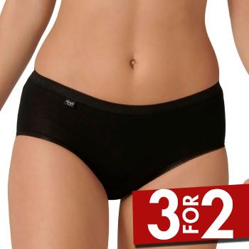 Sloggi Trusser 3P Basic  Midi Sort bomuld 40 Dame billede