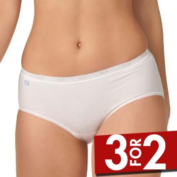 Sloggi Trusser 3P Basic  Midi Hvid bomuld 40 Dame billede