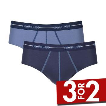 Sloggi 2P For Men Start Midi Blå/Blå bomuld Small Herre