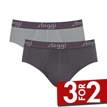 Sloggi 2P For Men Start Midi Flerfarvet bomuld Small Herre