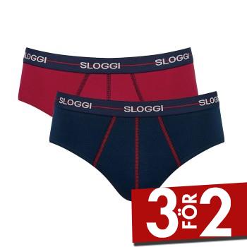 Sloggi Kalsonger 2P For Men Start Midi Marin/R&ouml;d  bomull Small Herr