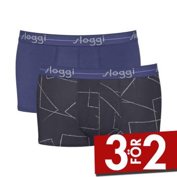 Sloggi Kalsonger 2P For Men Start Hip Svart/Bl&aring; bomull Small Herr