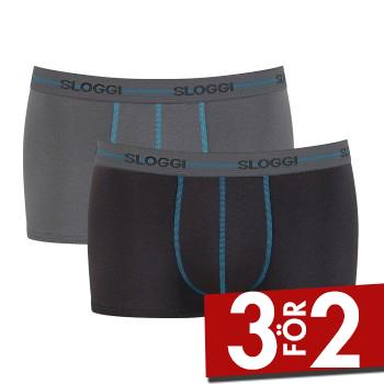 Sloggi Kalsonger 2P For Men Start Hip 314 Svart/Gr&aring; bomull Small Herr