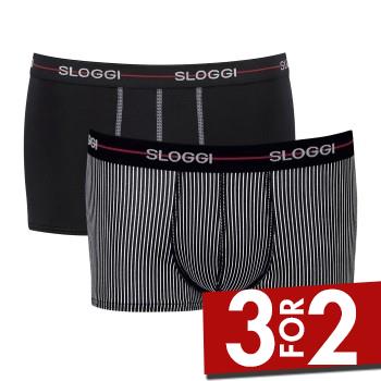 Sloggi 2P For Men Start Hip Sort m Rand bomuld Small Herre