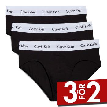 Calvin Klein Kalsonger 3P Cotton Stretch Hip Brief Svart bomull Small Herr