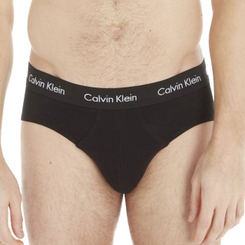 Bilde av Calvin Klein 3p Cotton Stretch Hip Brief Hvit/svart Bomull Large Herre