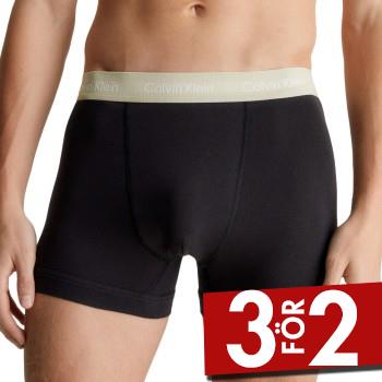 Calvin Klein Kalsonger 6P Cotton Stretch Trunks Svart/brun bomull Small Herr