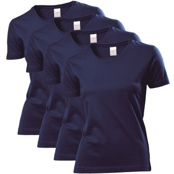 Stedman 4P Classic Women T-shirt Marineblå bomuld Large Dame