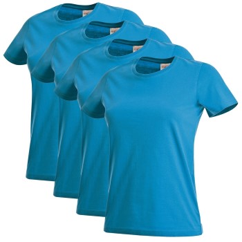 Stedman 4P Classic Women T-shirt Blå bomuld Medium Dame