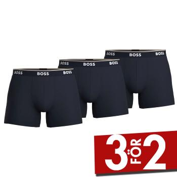 BOSS Kalsonger 3P Cotton Stretch Boxer Brief Long M&ouml;rkbl&aring; bomull Small Herr