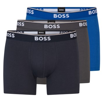 Bilde av Boss 3p Cotton Stretch Boxer Brief Long Blå/grå Bomull Medium Herre