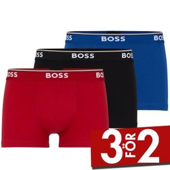 BOSS Kalsonger 6P Cotton Stretch Trunks Svart/Bl&aring; bomull Small Herr