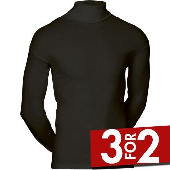JBS Classic Roll Neck Long Sleeve Sort bomuld Small Herre