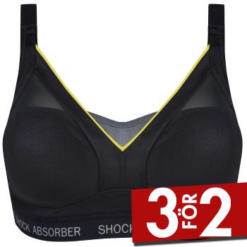 Shock Absorber BH Active Shaped Support Bra Svart/Gul B 70 Dam