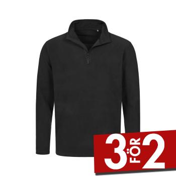 Stedman Active Fleece Half-Zip For Men Svart polyester Large Herr