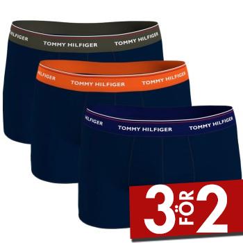 Tommy Hilfiger Kalsonger 3P Stretch Trunk Premium Essentials Gr&ouml;n/orange bomull Medium Herr