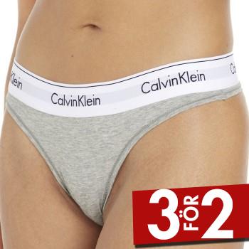 Calvin Klein Trosor 2P Modern Cotton Thong Gr&aring;melerad Small Dam