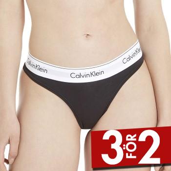 Calvin Klein Trosor 2P Modern Cotton Thong Svart Small Dam