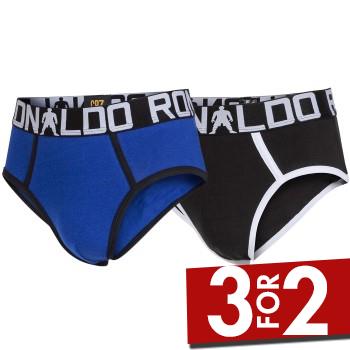 CR7 Cristiano Ronaldo 2P Boys Line Briefs Sort/Blå bomuld 134-140